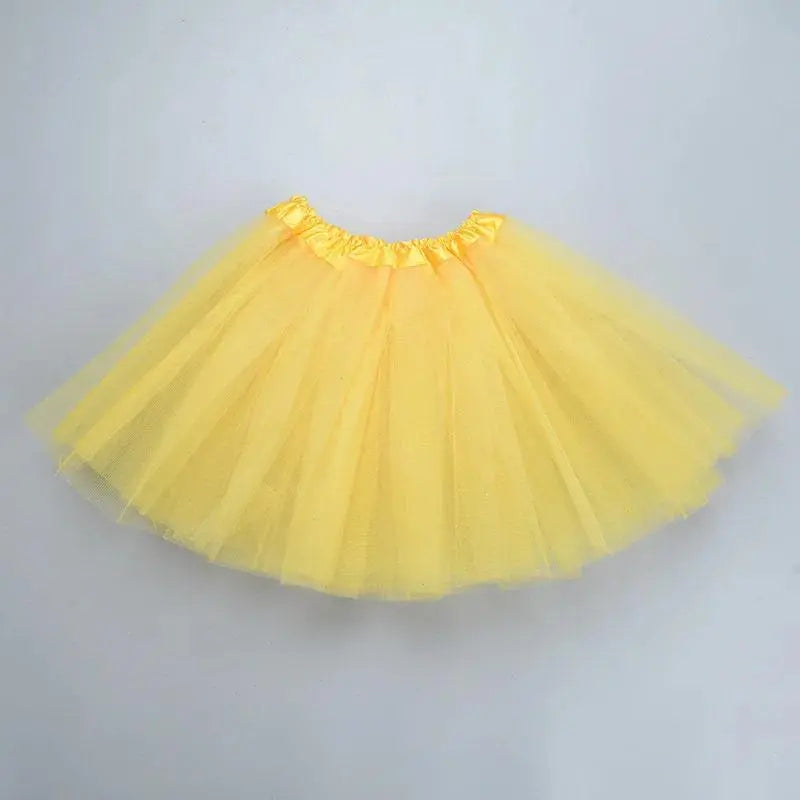 Girl Elastic Ballet Dancewear Tutus Mini Skirt For Birthday Party Dance 3 Layer Tulle Tutu Skirt for Kids Princess 2-8Y Girls