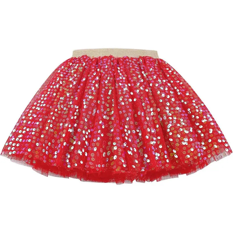 F-CPA03 Toddler Girls' Polyester Sequin Tulle Tutu Skirt - Jazz Tap Dance Costumes, Birthday Party Fashion Clothes