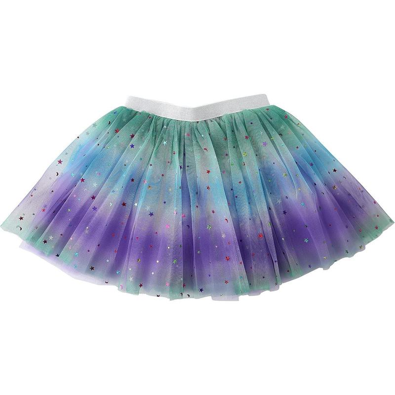 KF5-CPA025 Girls Layered Rainbow Tutu Skirt Dance Dress Ruffle Tiered Clubwear