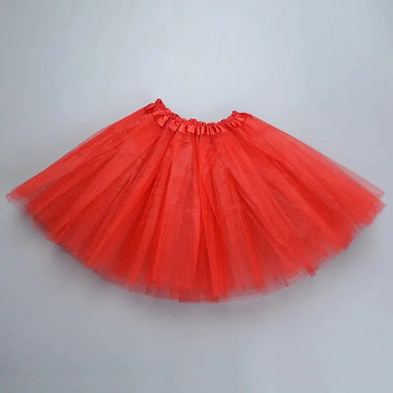 Girl Elastic Ballet Dancewear Tutus Mini Skirt For Birthday Party Dance 3 Layer Tulle Tutu Skirt for Kids Princess 2-8Y Girls