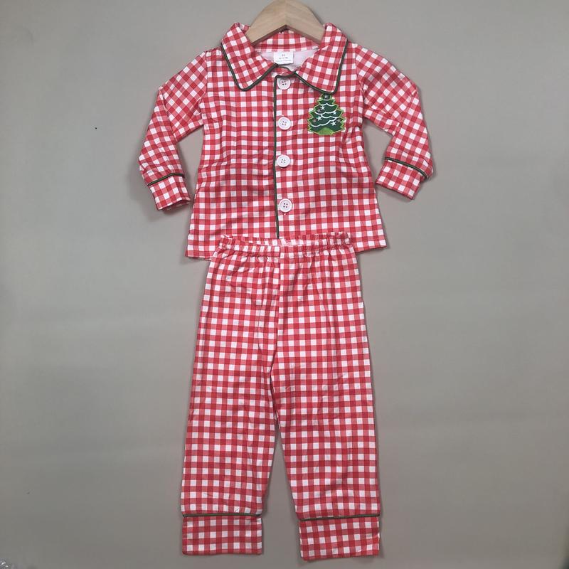 Girls' Cute Pajamas, Christmas Tree & Plaid 2-Piece Long Sleeve Holiday Sleepwear Set, High Quality Soft Cotton Blend, Sizes 3-6m - 7-8t, 2T, 6-7T