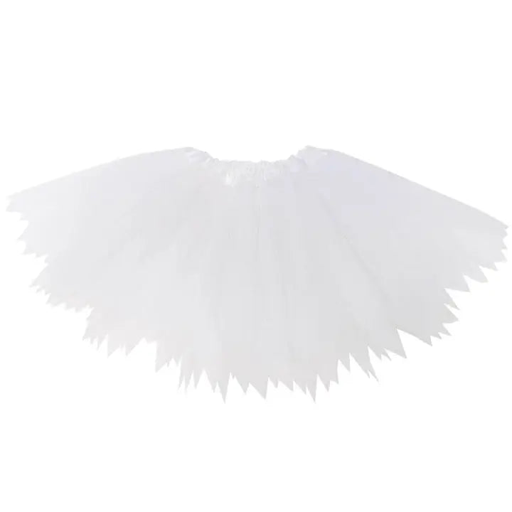 White Fairy Costume Pixie Tutu Skirt for Kids, Adults, Plus - Halloween Costume, Princess Dress Up, 5K Running Skirt
