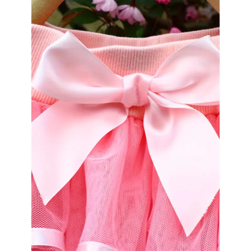 Girls' Polyester Woven Puffy Bow Cake Skirt - Plain, Bubble-Hem, Fairy Style, Non-Stretch, Regular Fit, Casual All-Season Kids' Fashion Skirt (7-8y)