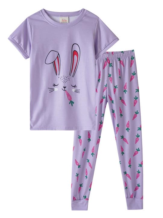 MyFav Children Girl Pajamas Set Soft Comfy Sleepwear Pajamas Size 4 to 14 Years