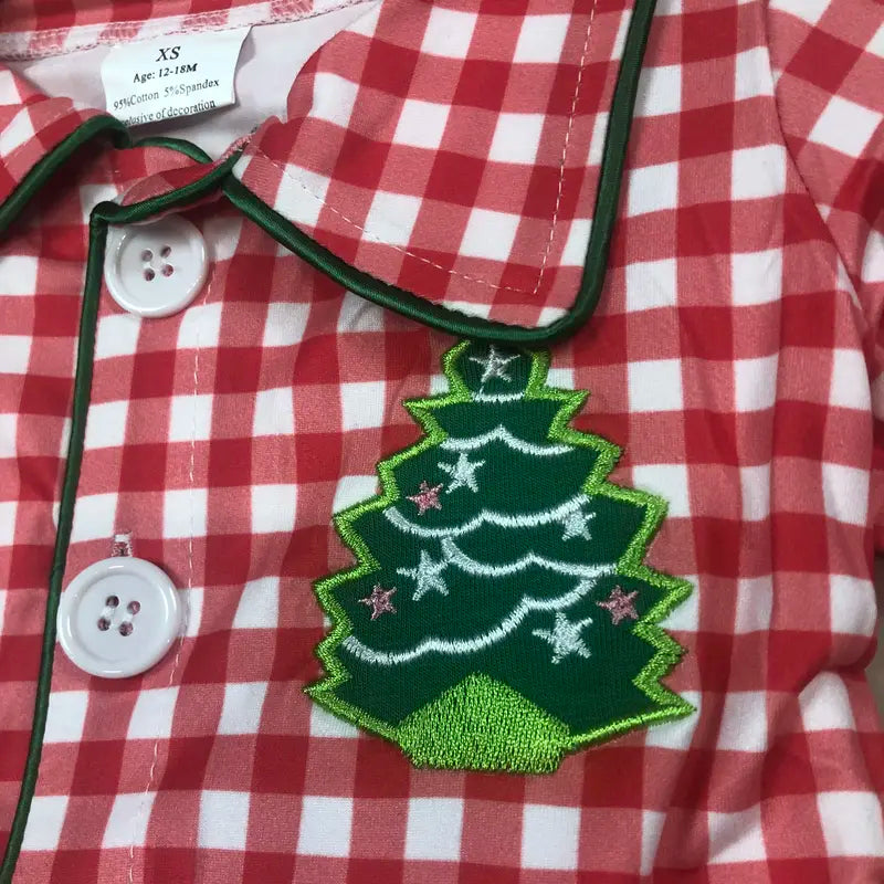 Girls' Cute Pajamas, Christmas Tree & Plaid 2-Piece Long Sleeve Holiday Sleepwear Set, High Quality Soft Cotton Blend, Sizes 3-6m - 7-8t, 2T, 6-7T