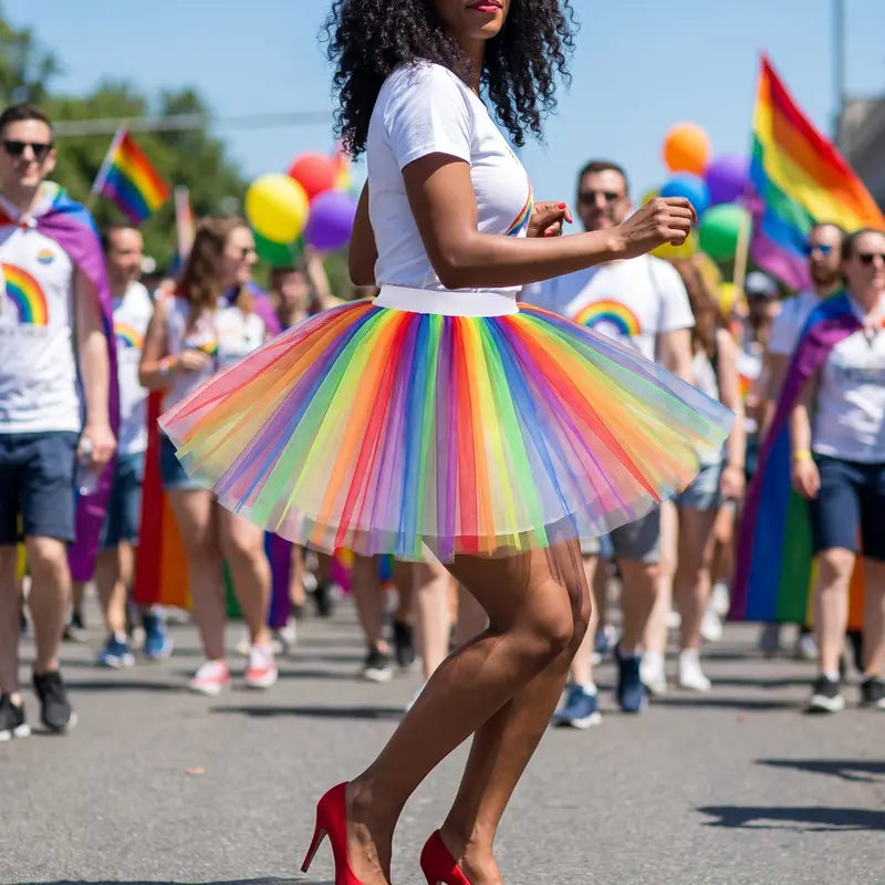 Rainbow Tutu Skirt - Vibrant Costume Accessory