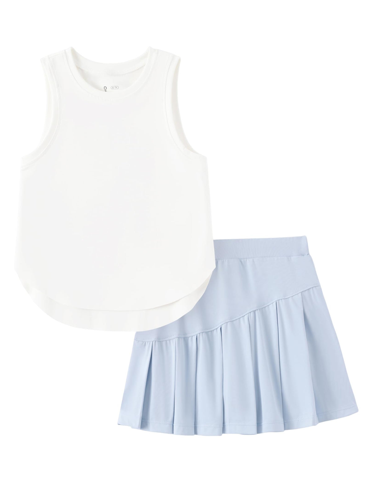 PATPAT Girls Tennis Skirt Sets Tank Top + Pleated Skort Activewear 5-12Y