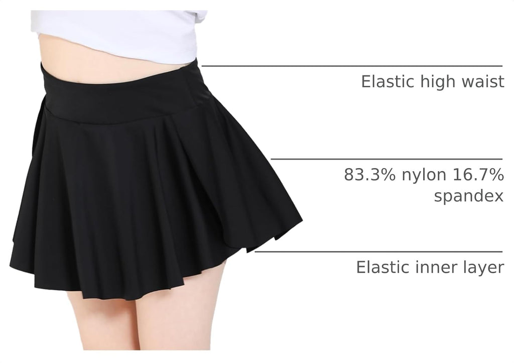 Skort Girls, Athletic Skirts for Tennis Golf, Butterfly Flowy Shorts for Kids, Shorts with Pocket