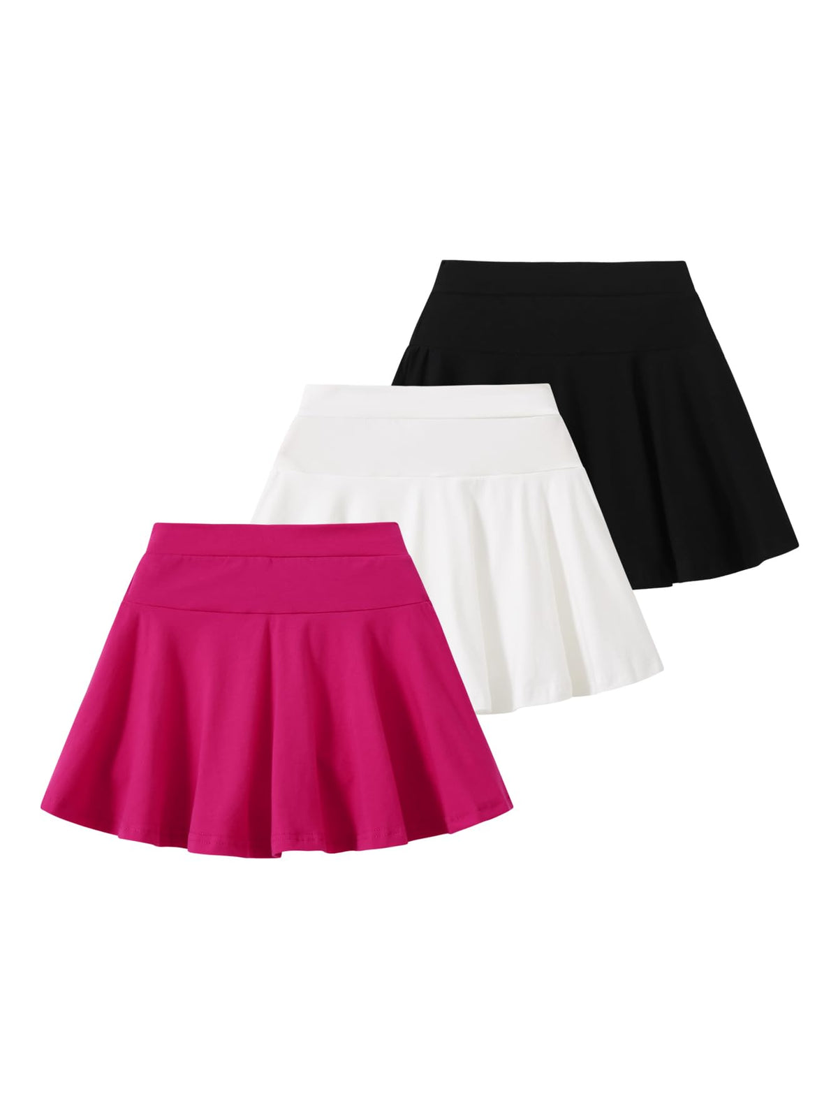A-line Skirts for Girls Kids Ruffle Tennis Skort with Built-in Shorts