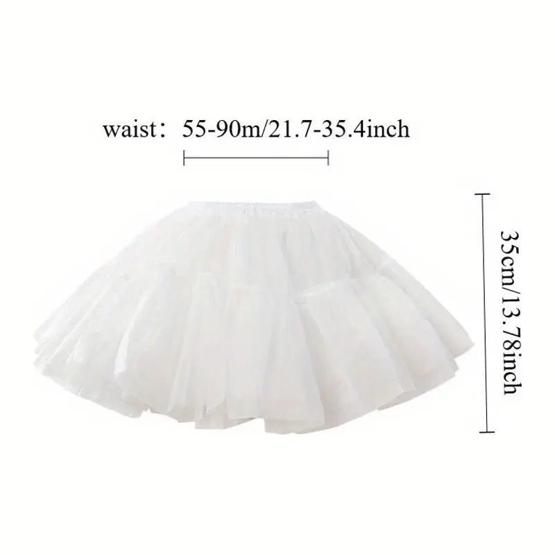 Women's 6-Layer Soft Polyester Sheer Tulle Tiered Petticoat Tutu - Voluminous Underskirt for Dresses, Casual Skirt, Fashion Accessory, Tiered Skirt