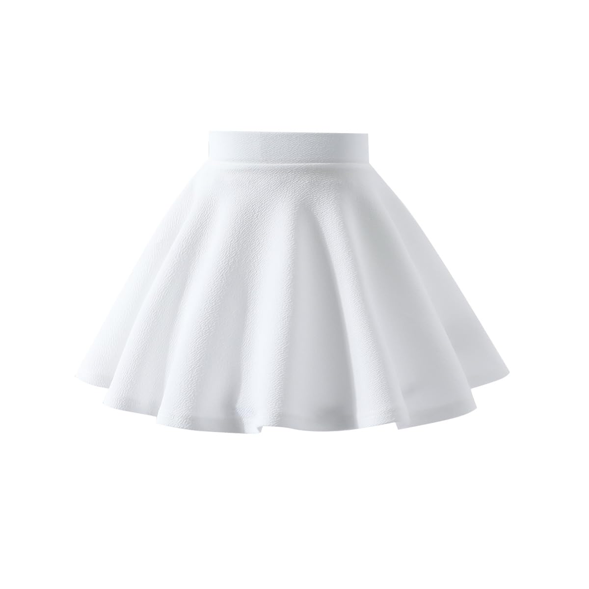 Girls Solid Skater Skirt High Waist Flared A-Line Mini Casual Skirt