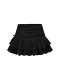 BEAUDRM Girl's Y2k Lace Mini Skirt Ruched Layered Ruffle A Line Flared Skorts Cute Shorts Summer Outfits