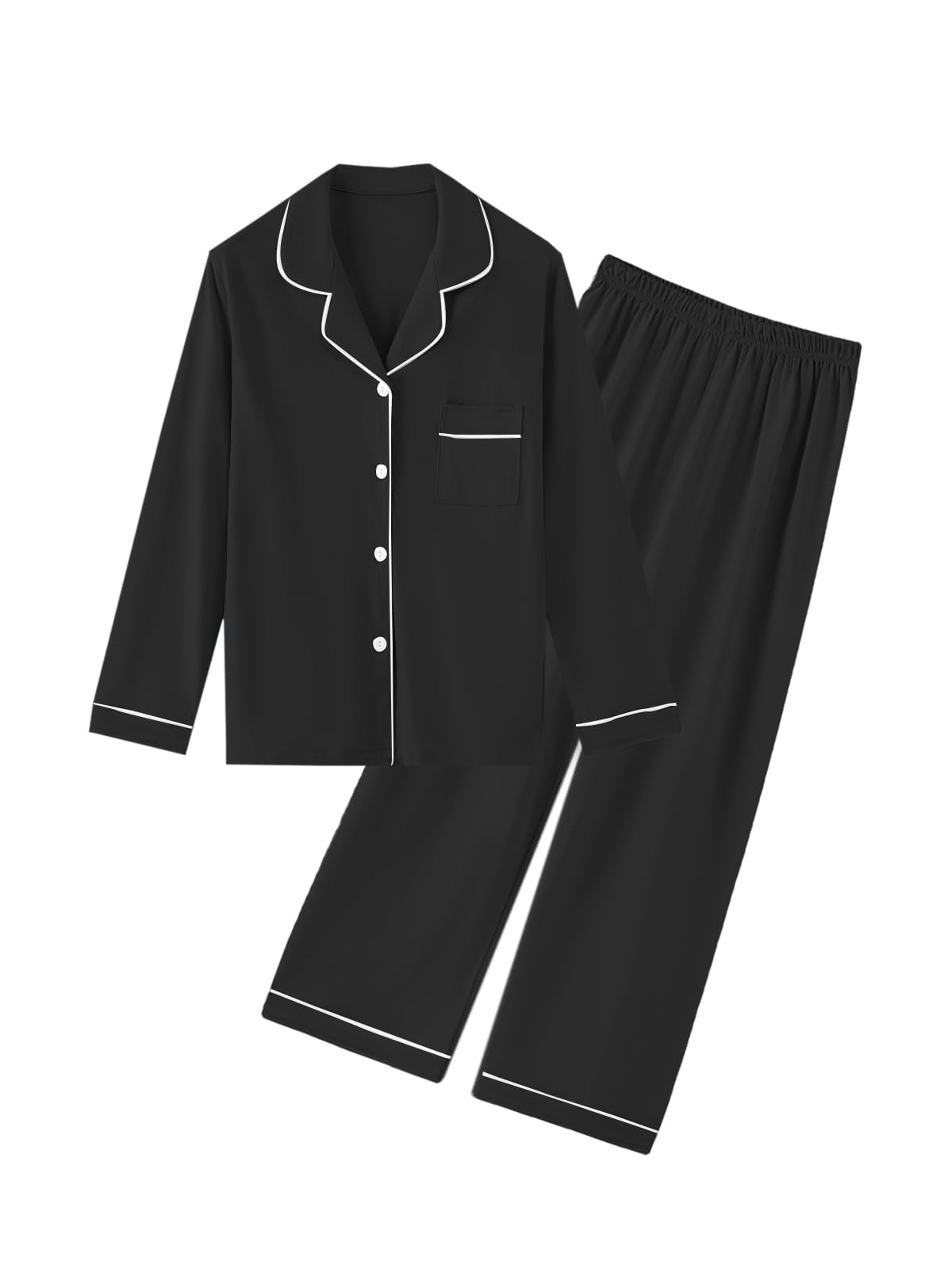 QZH.DUAO Girls Women Pajamas Set Cotton Long Sleeve Top Pjs 5Years-L
