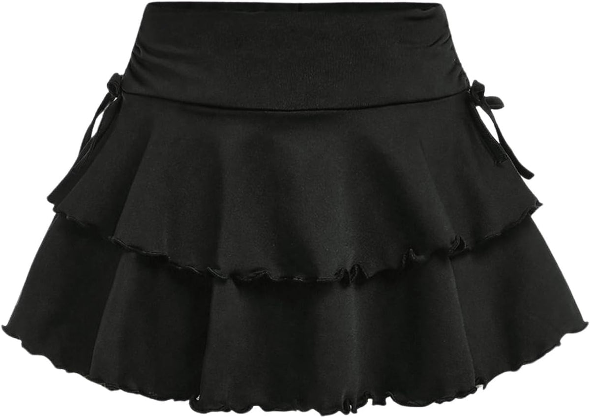 SOLY HUX Girl's Cute Mini Skirt with Built-in Shorts