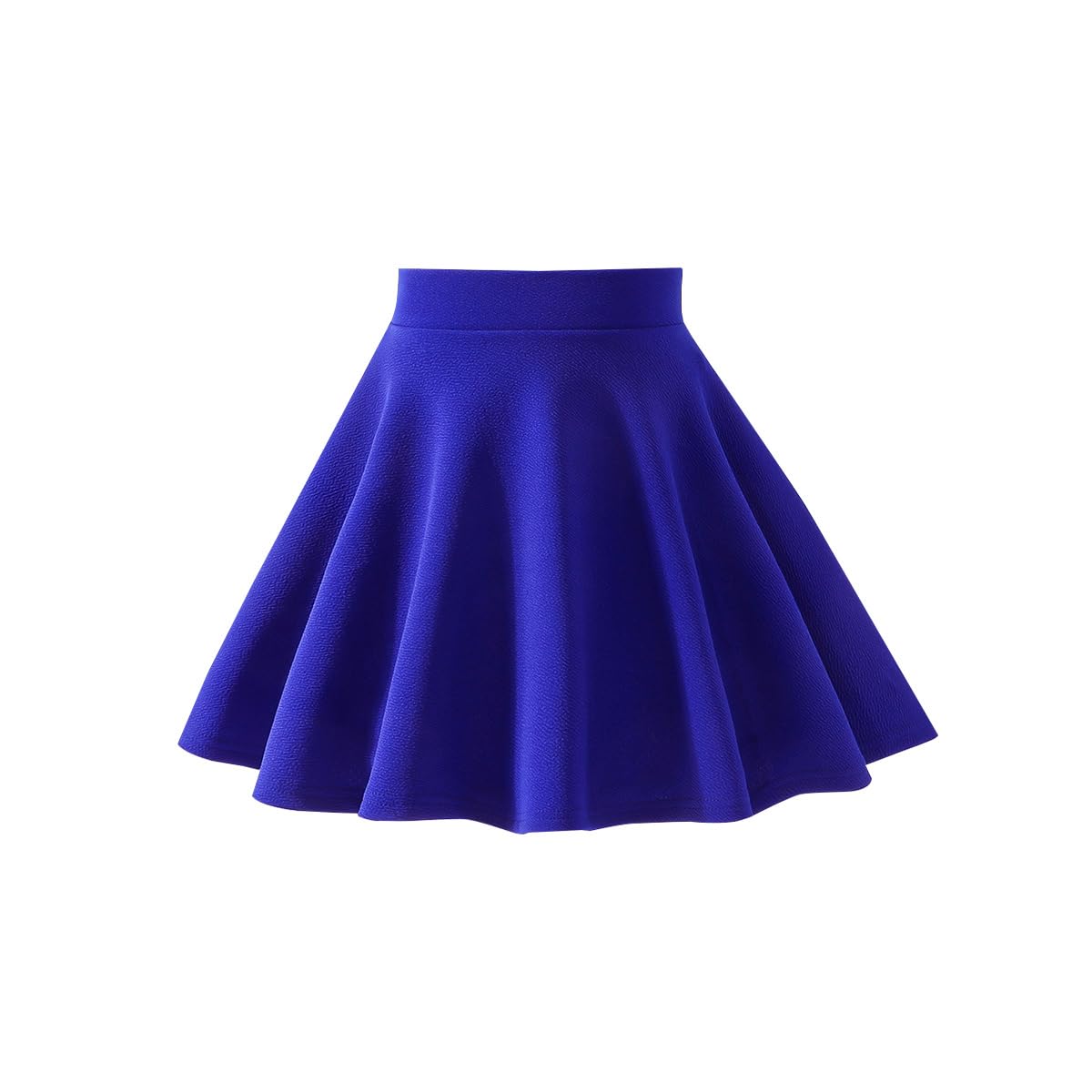 Girls Solid Skater Skirt High Waist Flared A-Line Mini Casual Skirt