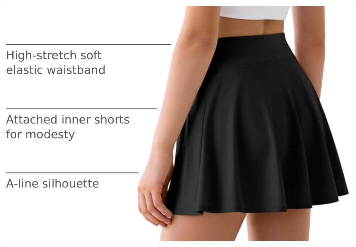 JOCMIC Girls Tennis Skirt Athletic Skort Inner Shorts School Clothes