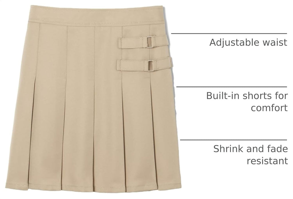 French Toast Girls Adjustable Waist Pleated-Front Two-tab Scooter