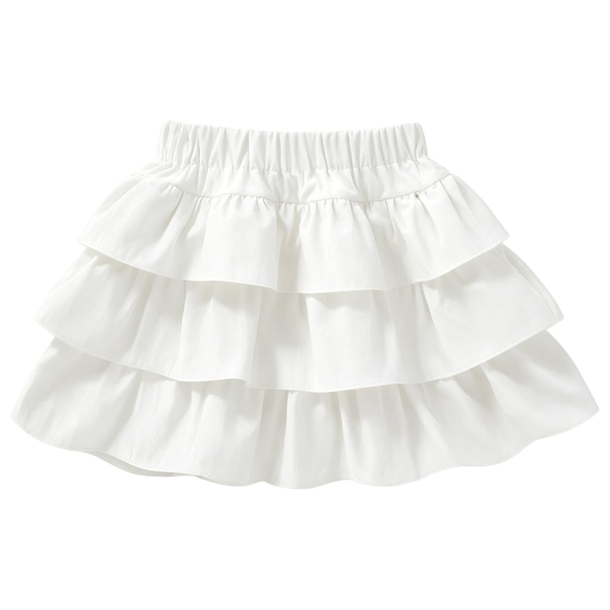 Little Girls 3 Layers Ruffle Skirts with Shorts School Uniform Skirts for Girls Casual Travel Party