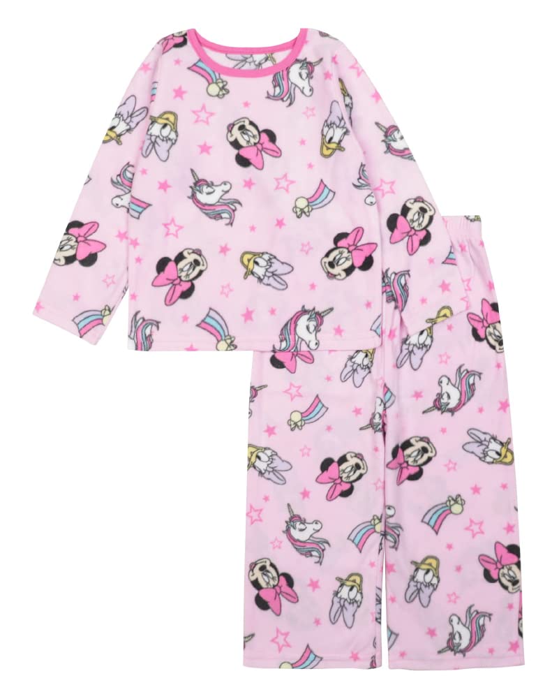 Disney Girls' 2-Piece Loose-fit Martching Pajama Set, Princess Pajamas, Soft & Cute for Kids