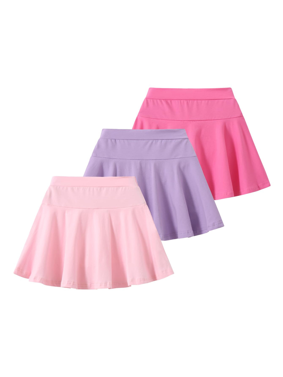 A-line Skirts for Girls Kids Ruffle Tennis Skort with Built-in Shorts