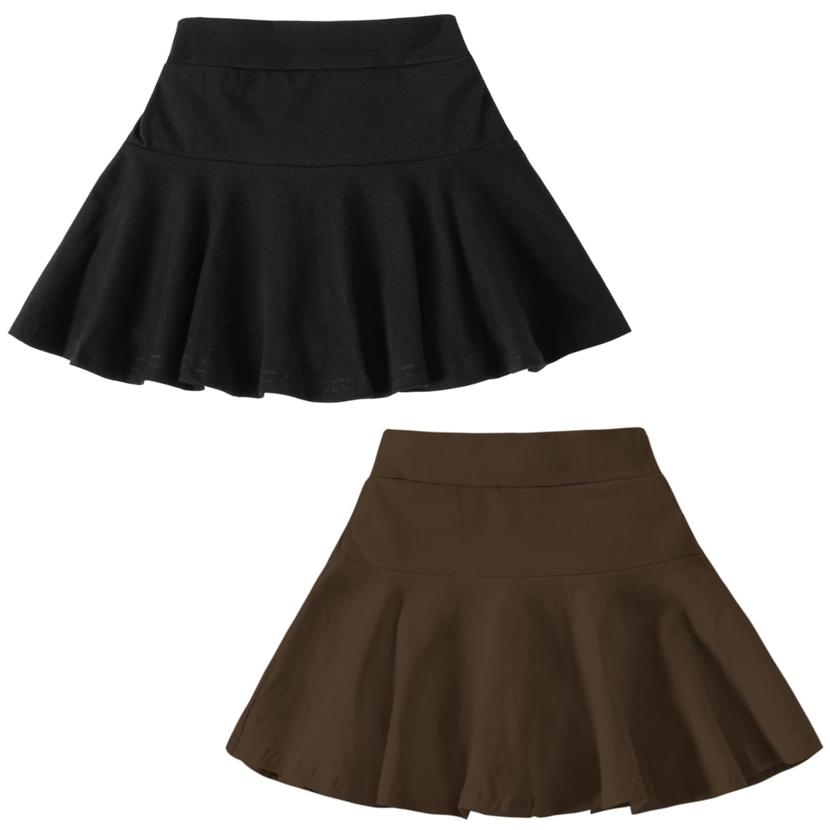 DREAM BUS 2 Pack Girl Pleated Skirts Built in Shorts Little Kid Tennis Skorts Toddler Girl Athletic Flowy Skorts Skirts
