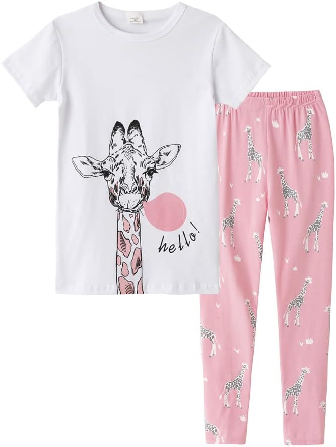 MyFav Children Girl Pajamas Set Soft Comfy Sleepwear Pajamas Size 4 to 14 Years