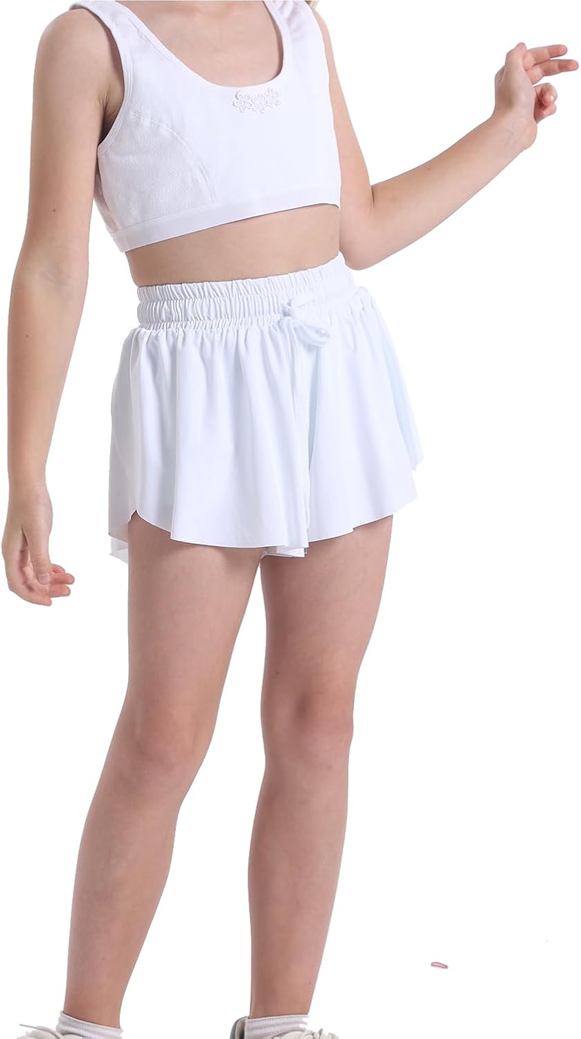 3 Pack Butterfly Flowy Shorts Skirts for Girls Tennis Cheer Stuff Athletic Preppy Running Sports Skirt for Teen Girls