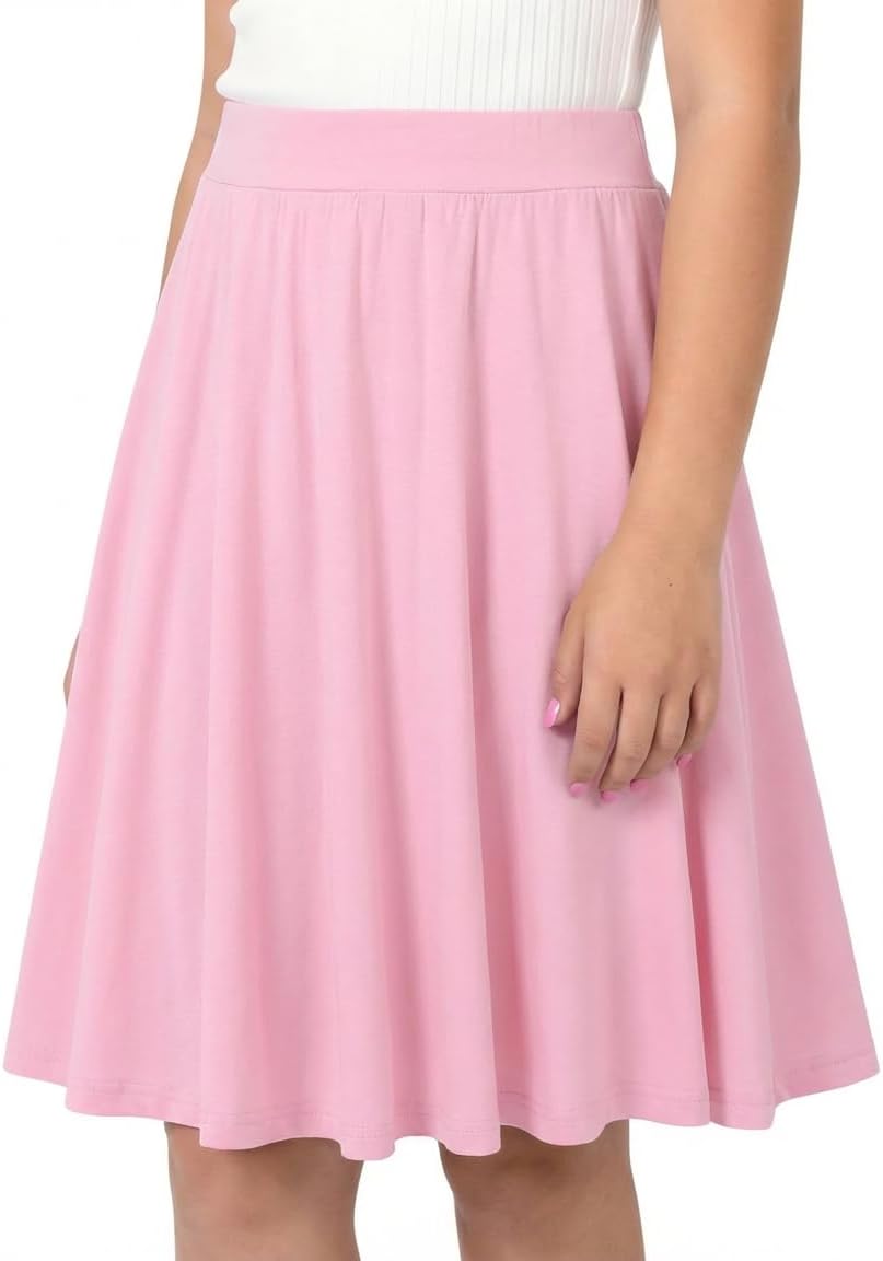 Girls Knee Length Skirt : Aline Pleated Skirt Built-in Shorts or Leggings Basic Skorts Size 6-14Y