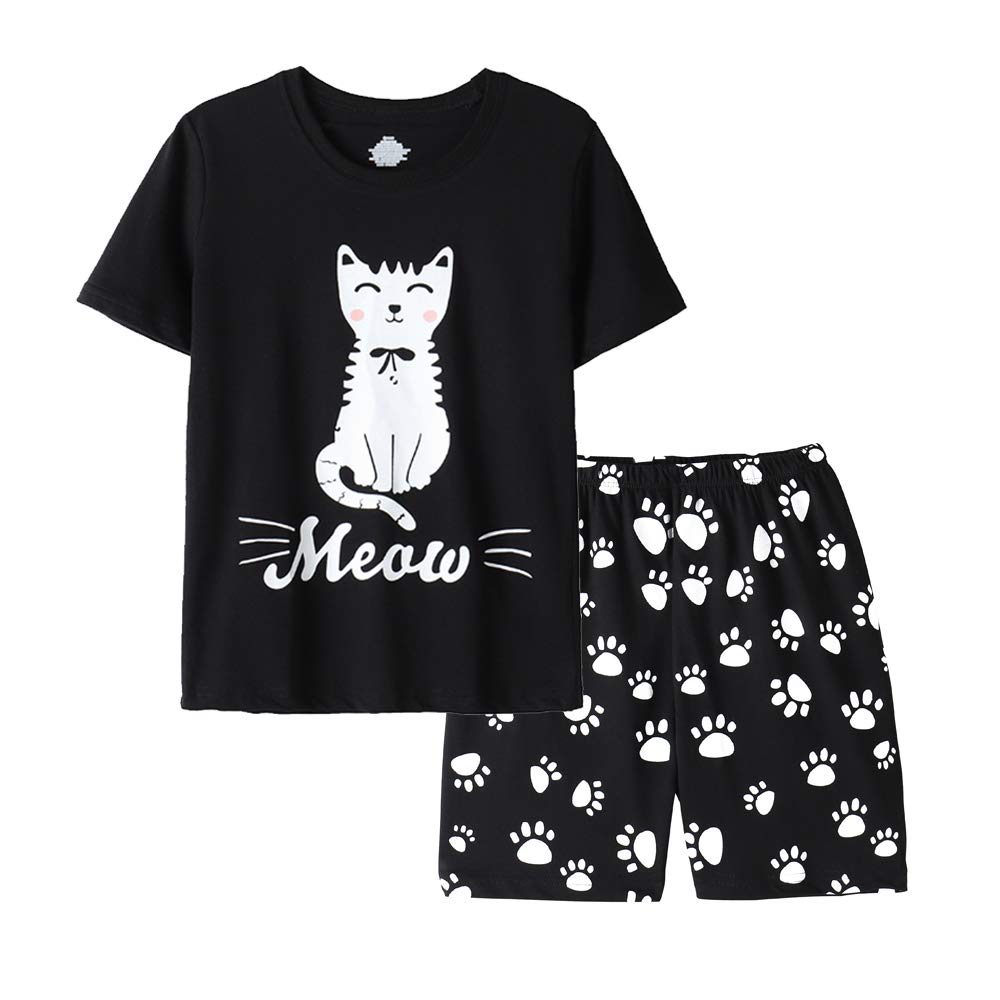 Vopmocld Big Girls Summer Pajama Shorts Sets Cute Sleepwear Nighty Cotton