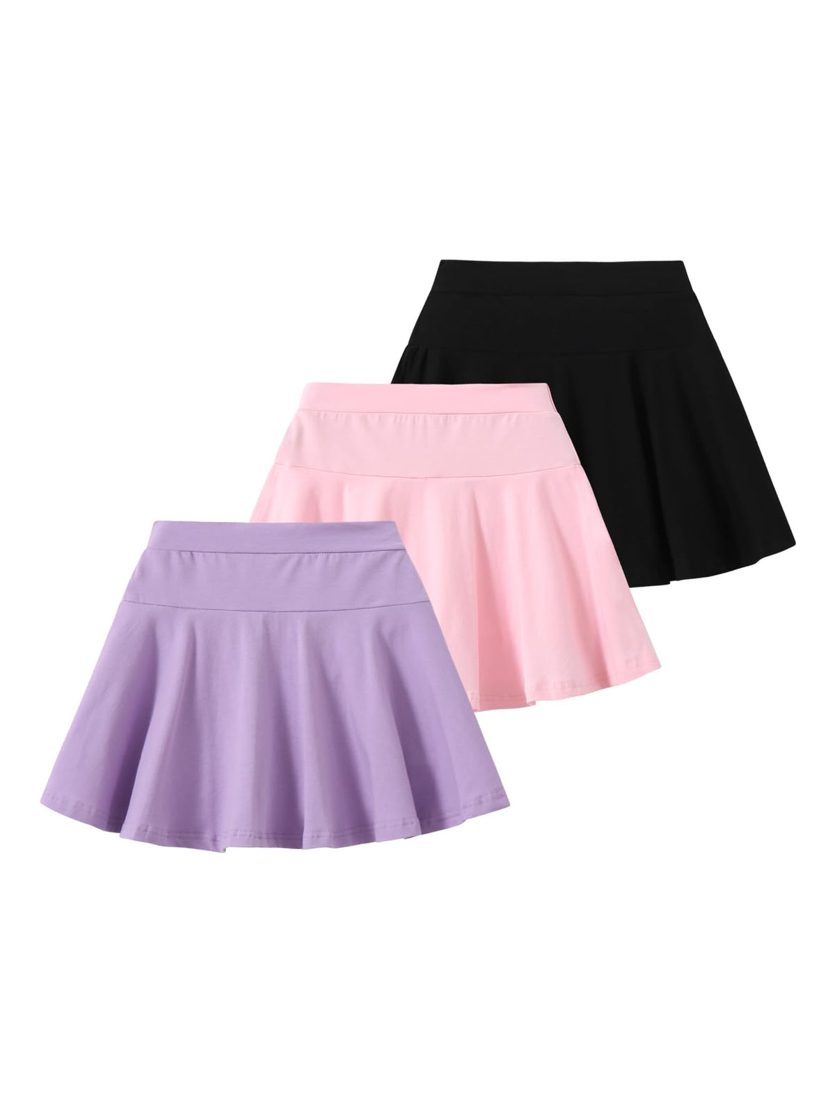A-line Skirts for Girls Kids Ruffle Tennis Skort with Built-in Shorts
