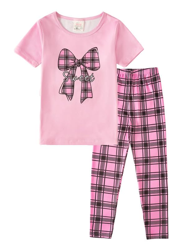 MyFav Children Girl Pajamas Set Soft Comfy Sleepwear Pajamas Size 4 to 14 Years