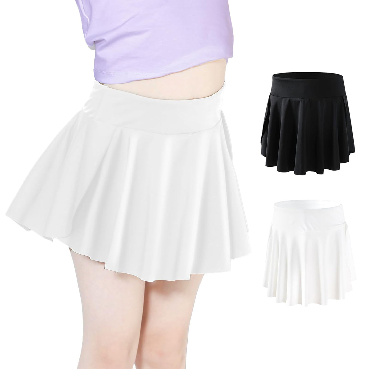 Skort Girls, Athletic Skirts for Tennis Golf, Butterfly Flowy Shorts for Kids, Shorts with Pocket