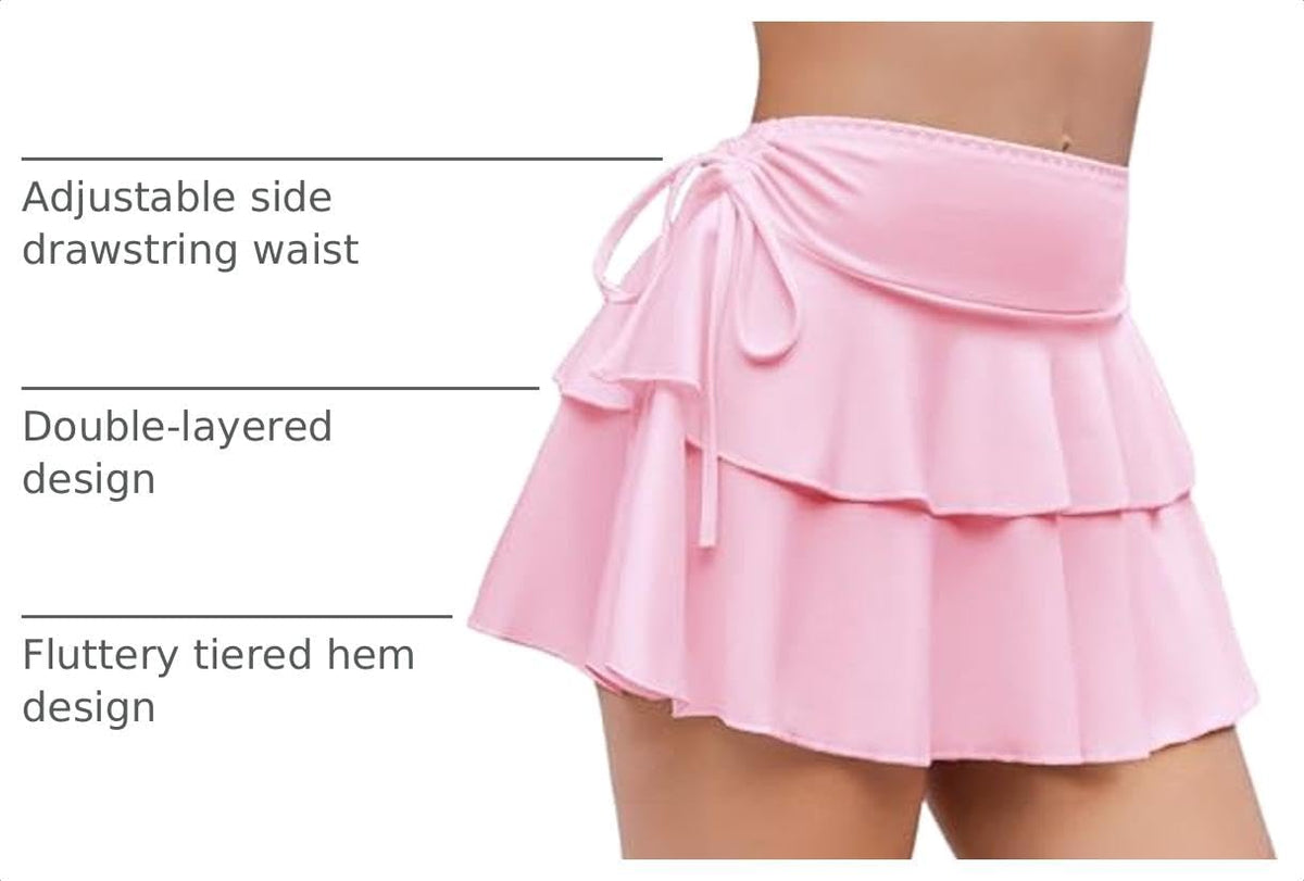 Avidlove Mini Skirts for Women Casual Micro Y2K Pleated Skirt Layered Ruffle Short Skirts Cheer Skirt Cosplay Outfits S-XXL