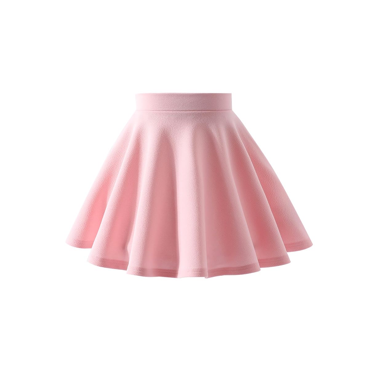 Girls Solid Skater Skirt High Waist Flared A-Line Mini Casual Skirt