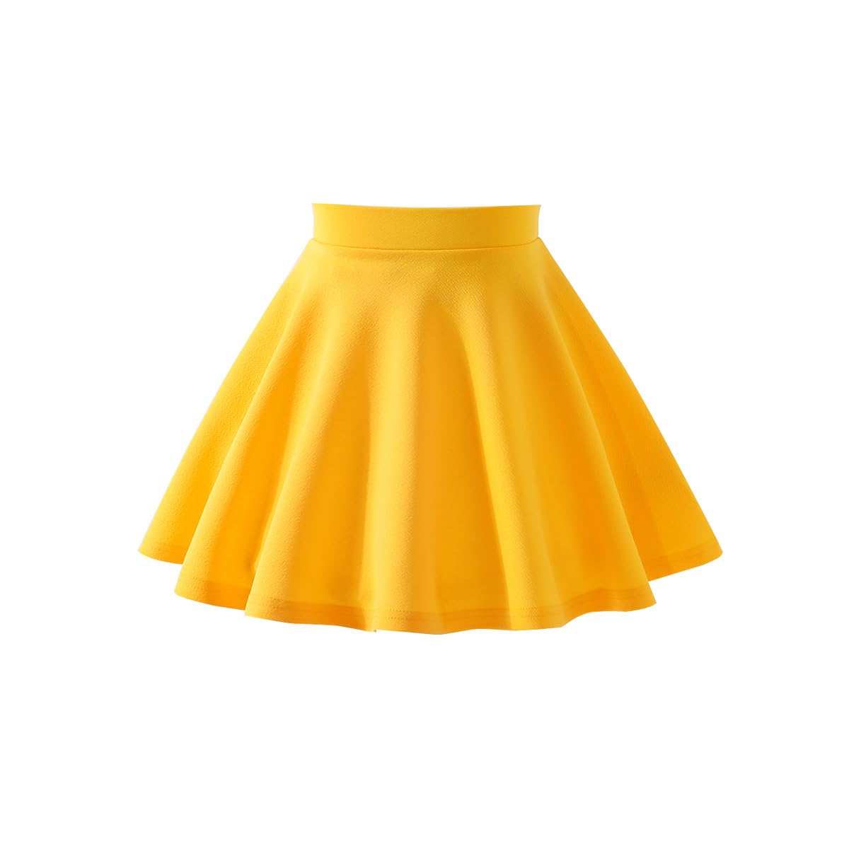 Girls Solid Skater Skirt High Waist Flared A-Line Mini Casual Skirt