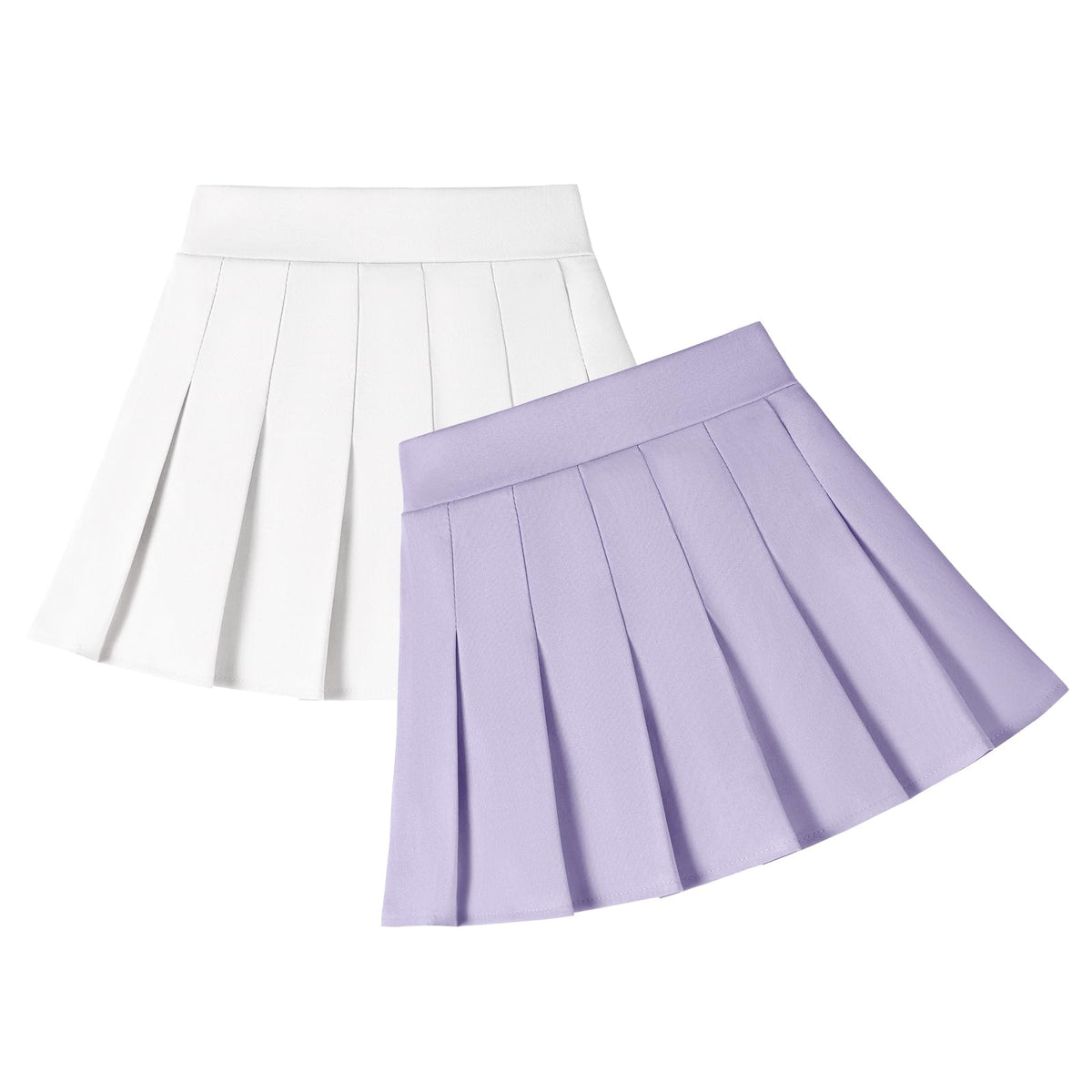 2 Pack Toddler Girls Pleated Tennis Skorts with Built-in Shorts