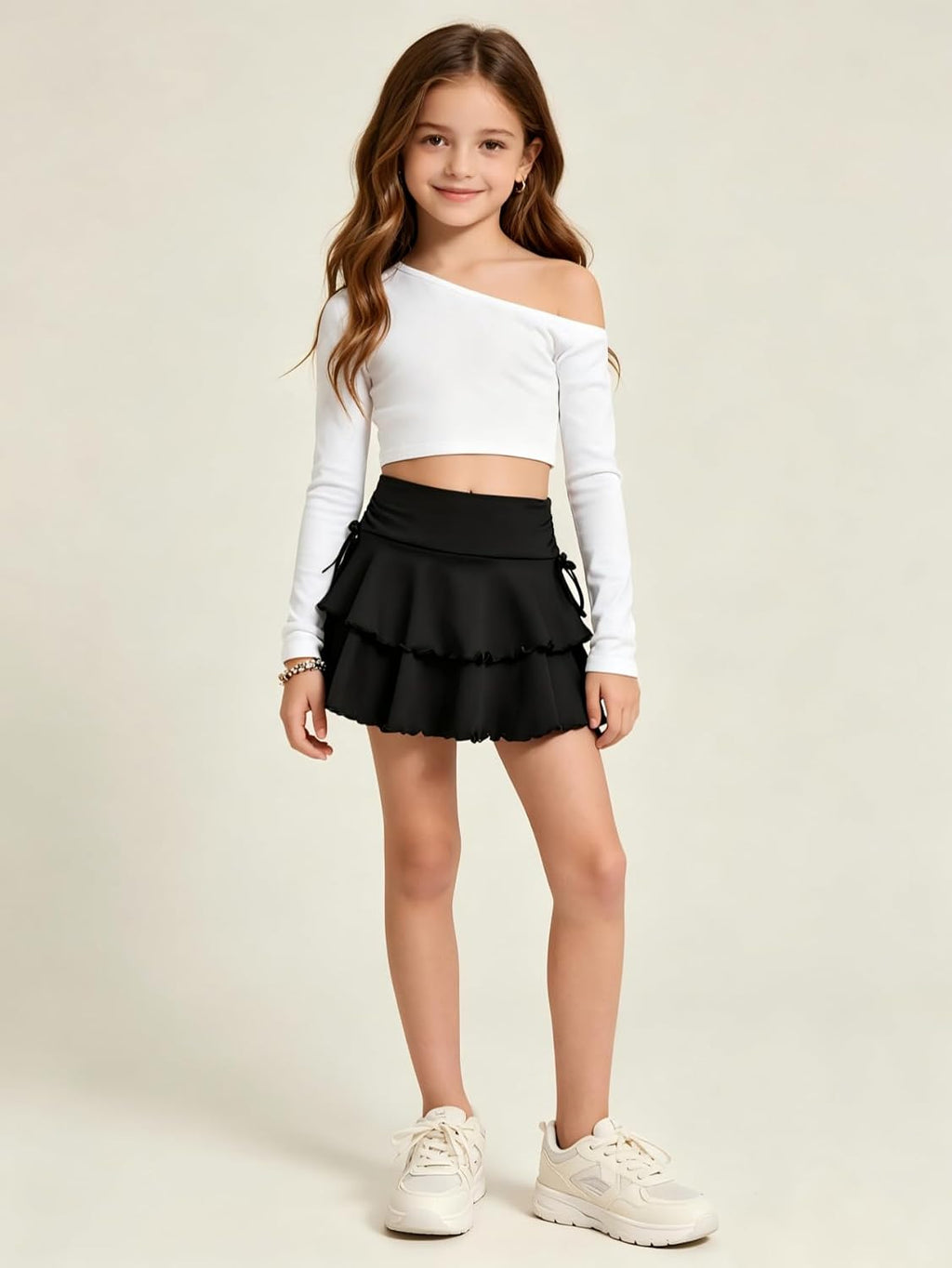 SOLY HUX Girl's Cute Mini Skirt with Built-in Shorts