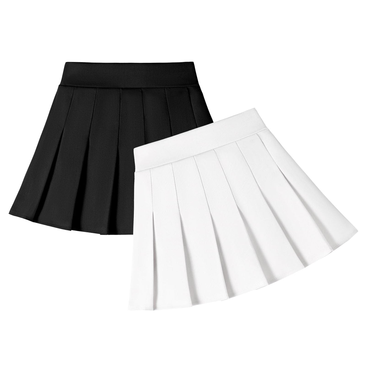2 Pack Toddler Girls Pleated Tennis Skorts with Built-in Shorts