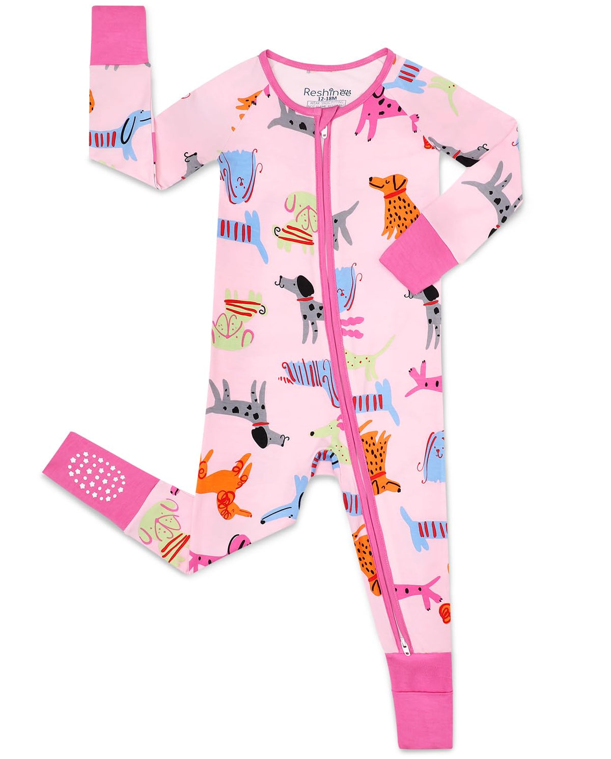 babee Reshinee Viscose derived from bamboo Baby Pajamas Convertible Footie Sleepers for Baby Girl 2-Way Zipper Onesies 0-24M