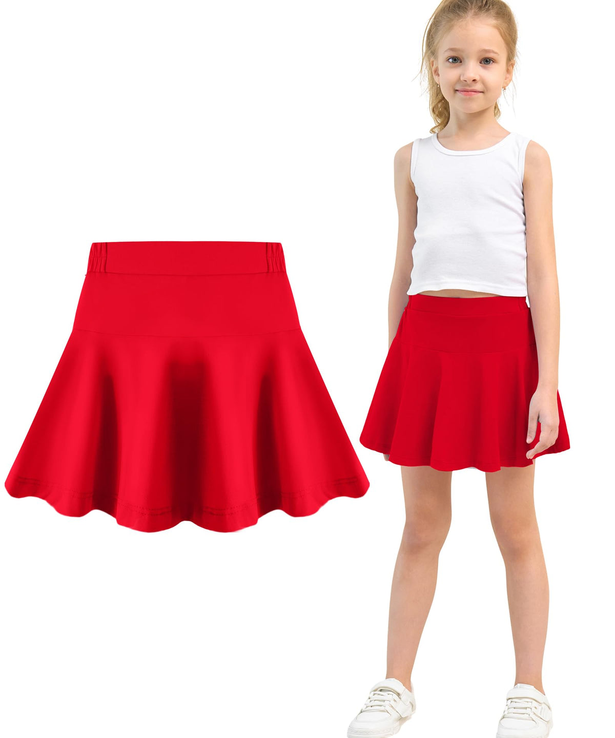 Toddler Skirt Little Girls Athletic Uniform Skorts Golf Outfit Cheer Tennis Skirts with Shorts