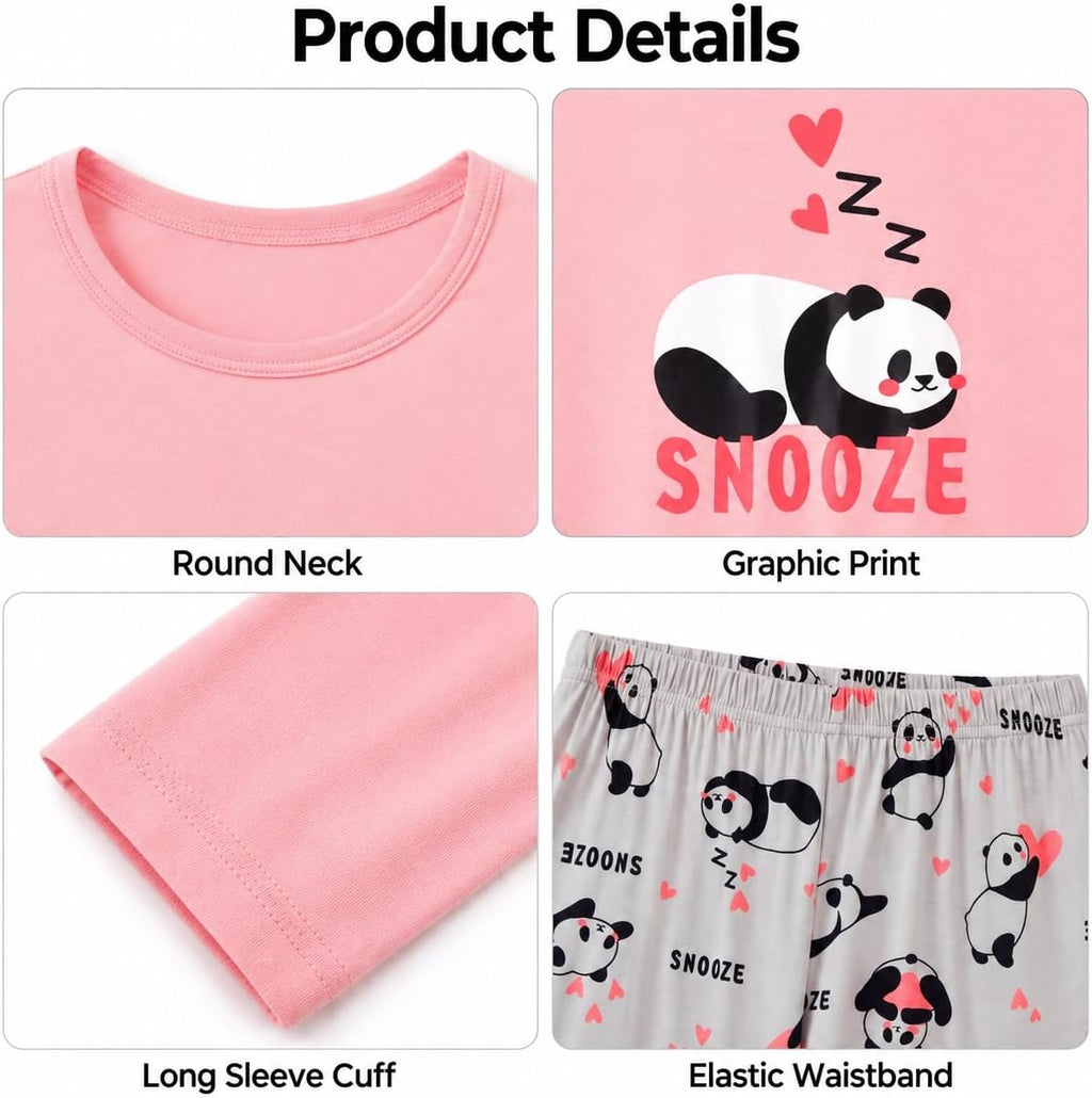 Tebbis Girls Modal Pajamas Cute Print Long Sleeves & Pants Sizes 6-18