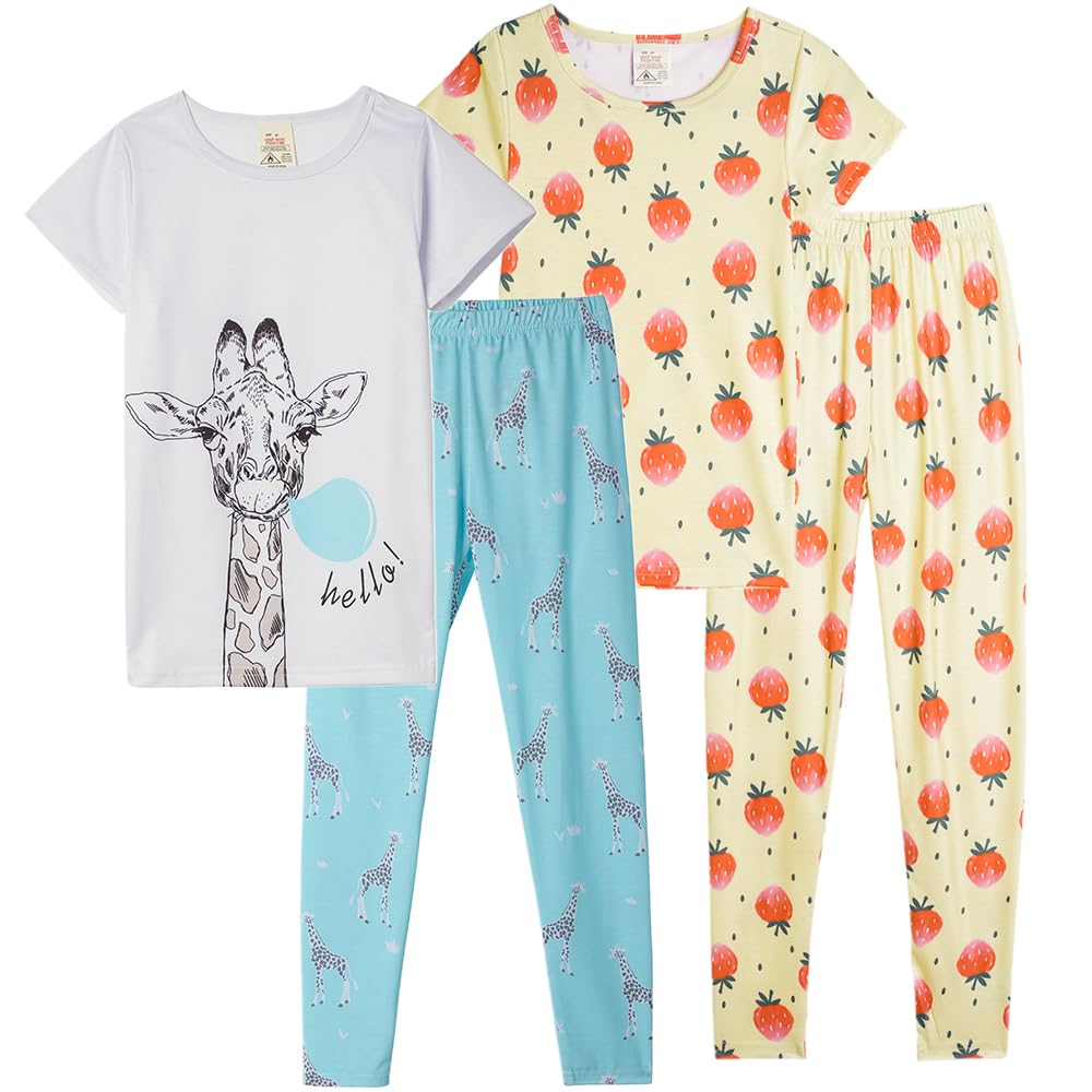 MyFav Children Girl Pajamas Set Soft Comfy Sleepwear Pajamas Size 4 to 14 Years