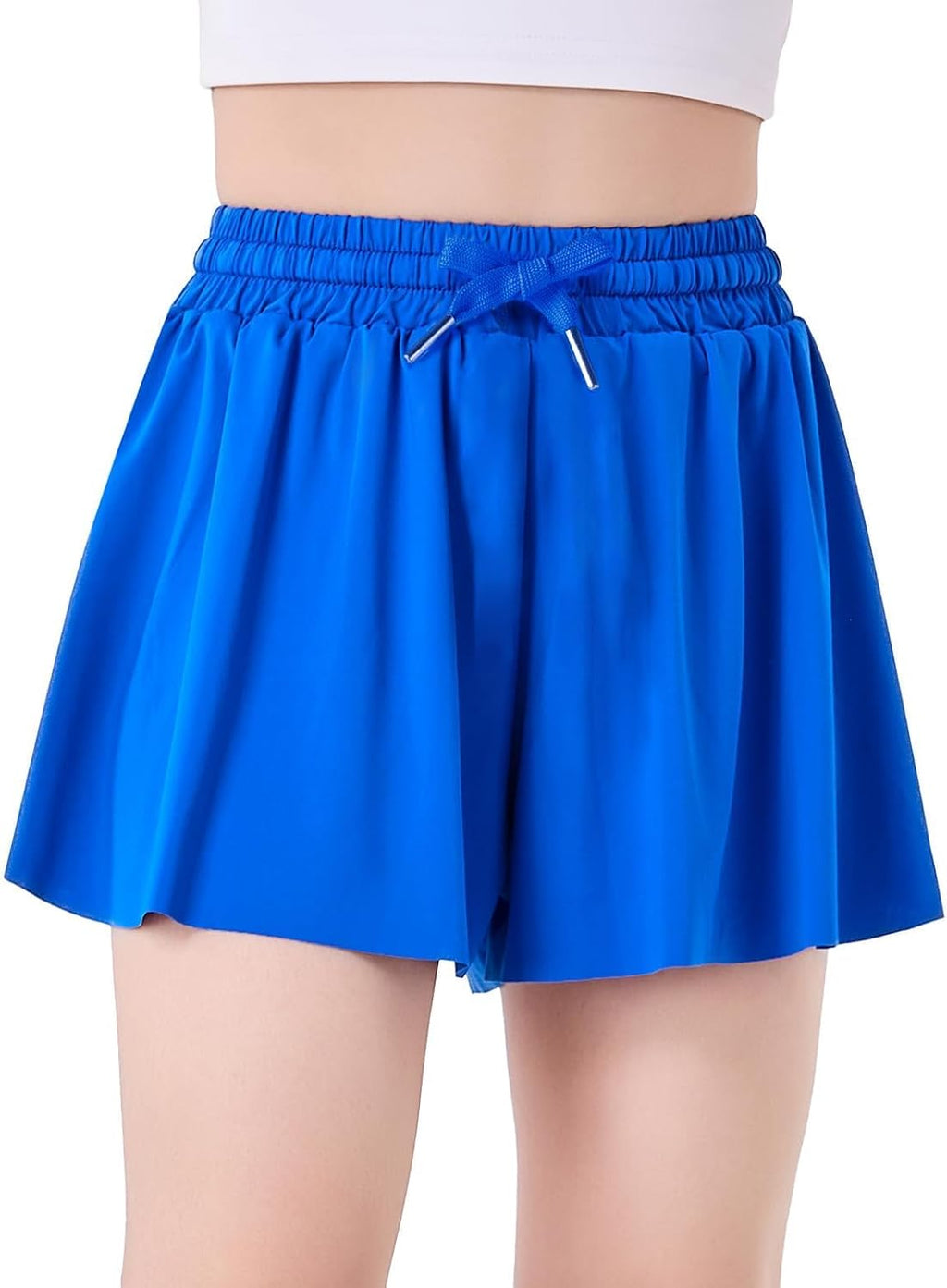 Butterfly Shorts Girls 2 in 1 Flowy Shorts with Pocket Athletic Skorts for Girls Running Tennis Skirts 2-14Y