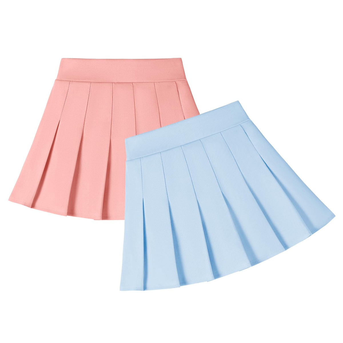 2 Pack Toddler Girls Pleated Tennis Skorts with Built-in Shorts