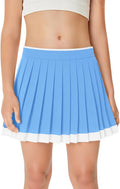 Haloumoning Girls Pleated Tennis Skirts Athletic Skorts with Pockets