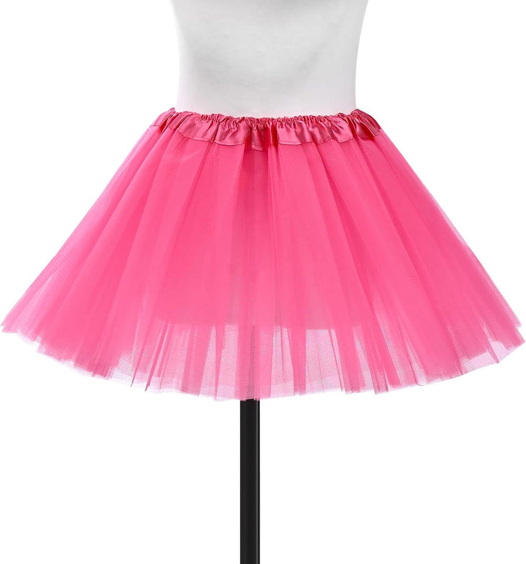 Women Tutu Skirt 5 Layers Tulle Girl Fluffy Ballet Skirt Rave Costume Party