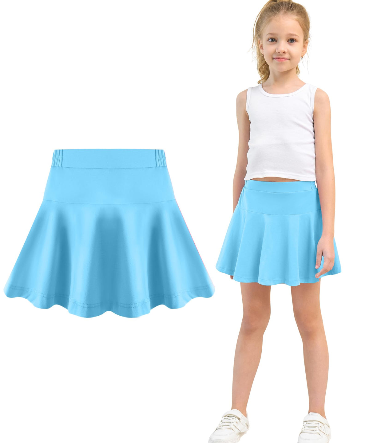 Toddler Skirt Little Girls Athletic Uniform Skorts Golf Outfit Cheer Tennis Skirts with Shorts