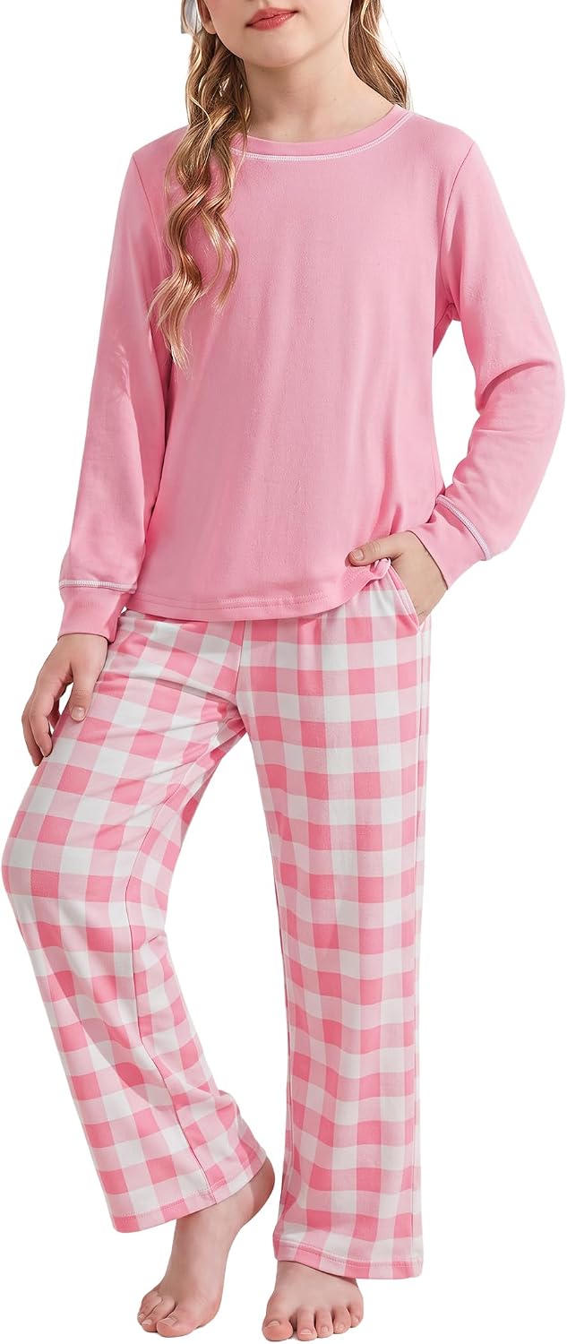 Arshiner Girls Pajamas Set 2 Piece Long Sleeve Sleepwear Cozy Pj Loungewear