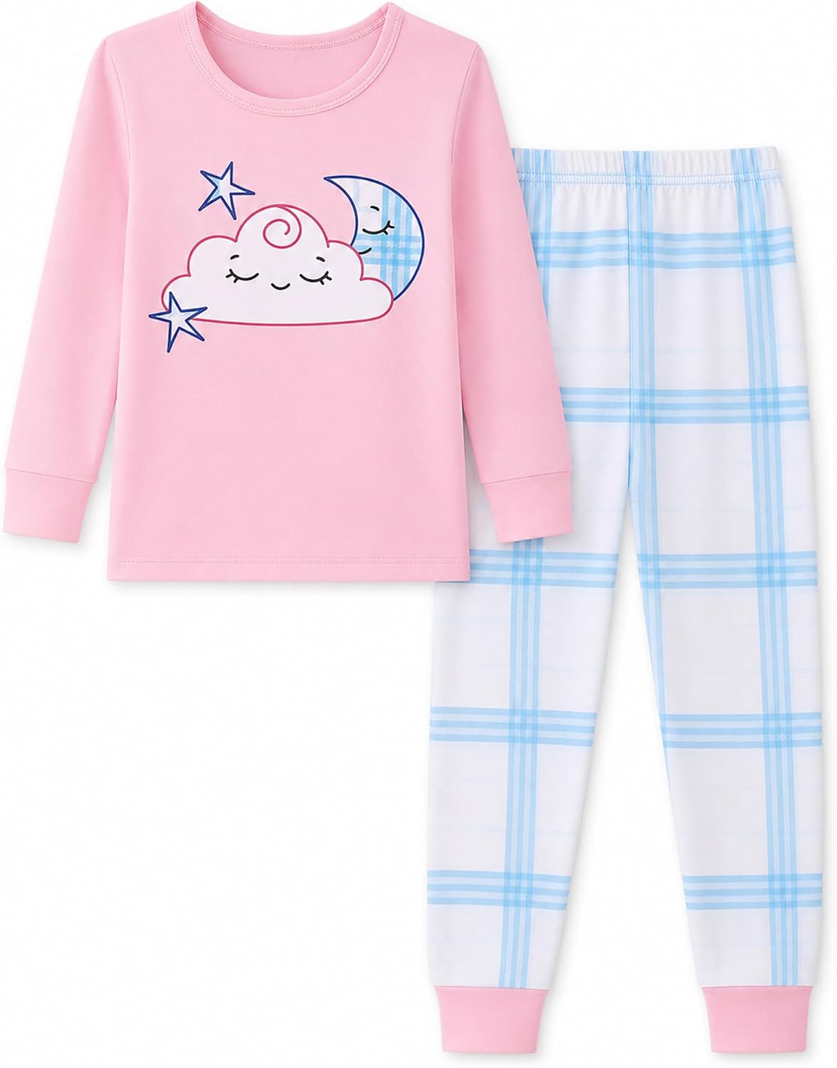 Mikrdoo Girls Pajamas 2 Piece Soft Long Sleeve Pjs Set for Kids 18M-7Y