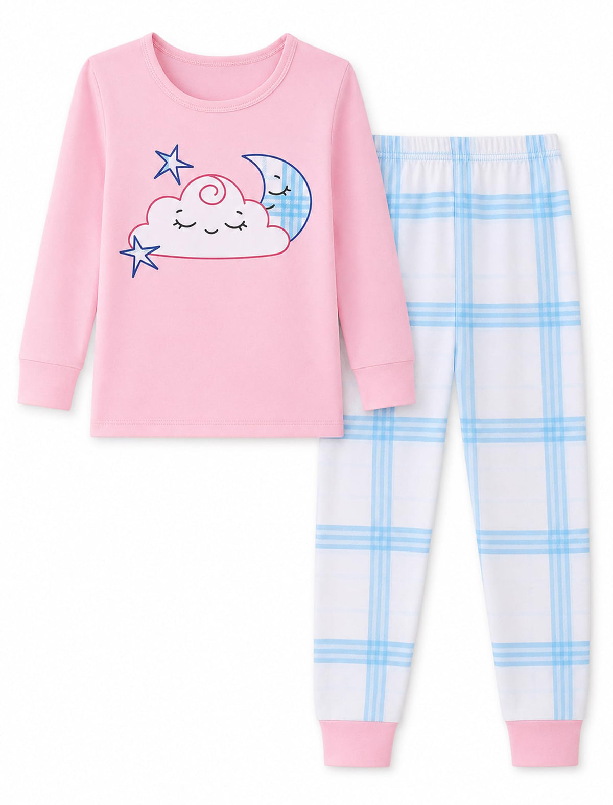 Mikrdoo Girls Pajamas 2 Piece Soft Long Sleeve Pjs Set for Kids 18M-7Y